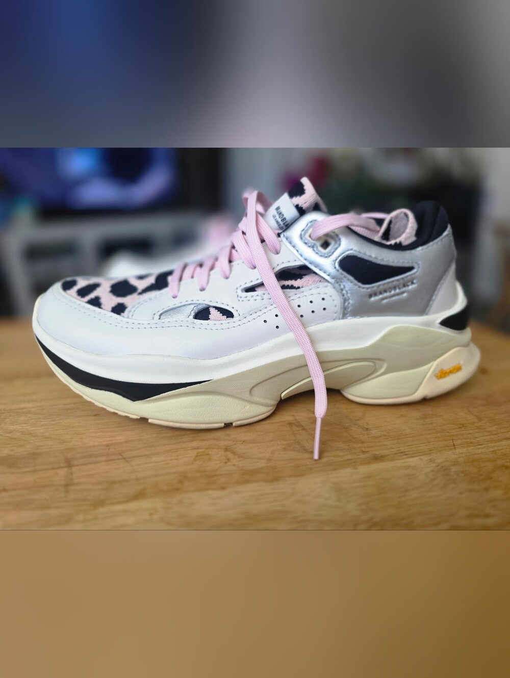 Brandblack Women's Chunky Sneaker in Pink, Silver & Black